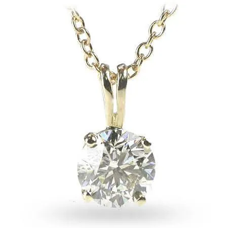 0.35-1.50 CT Round Cut Diamonds - Solitaire Pendant