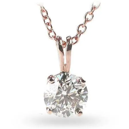 0.35-1.50 CT Round Cut Diamonds - Solitaire Pendant