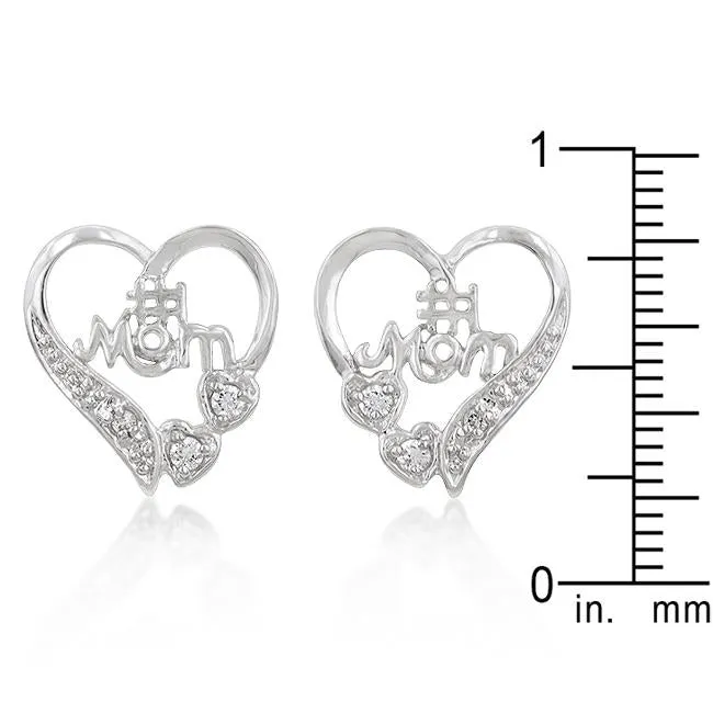 #1 Mom Heart Earrings