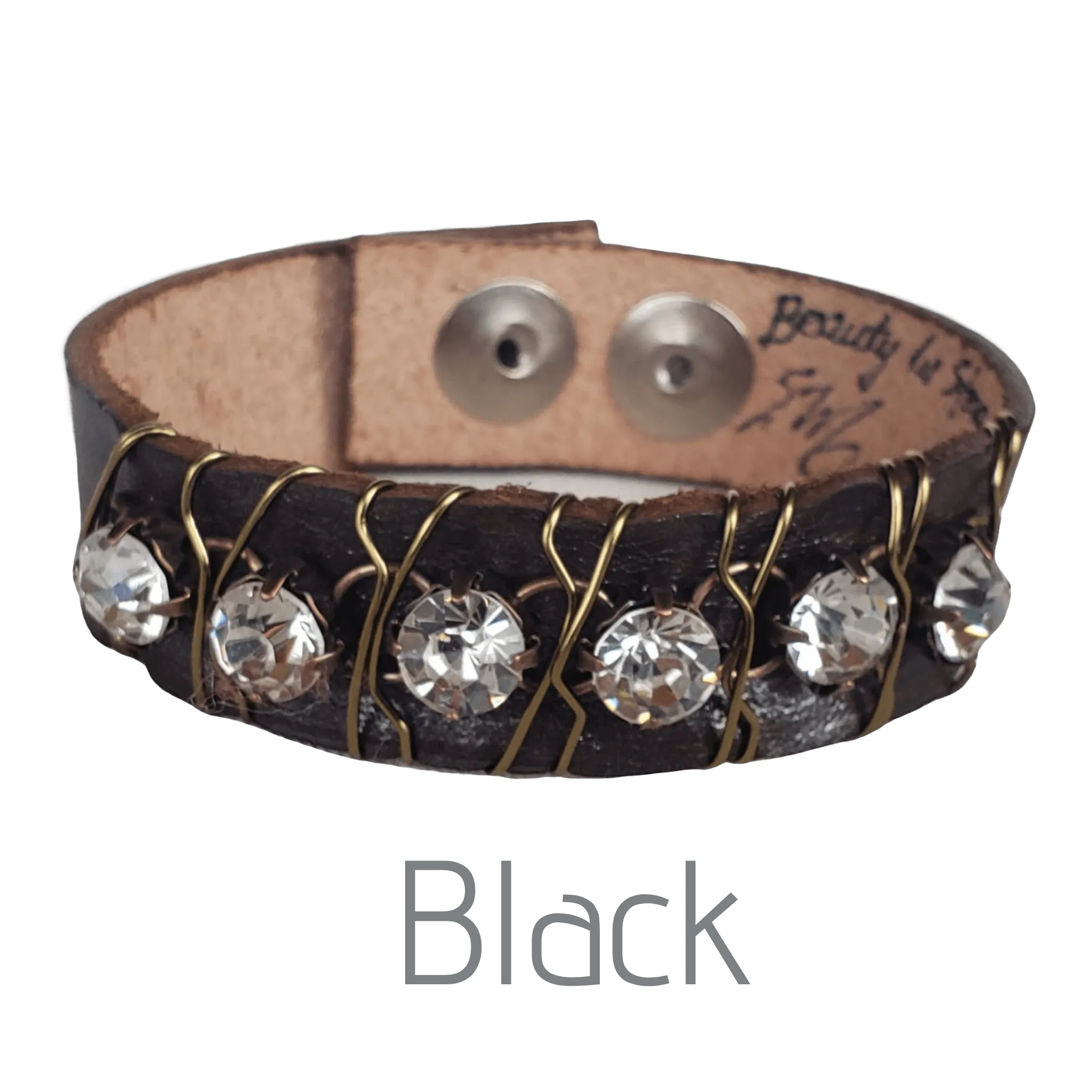 10 Colors Rhinestone Leather Cuff