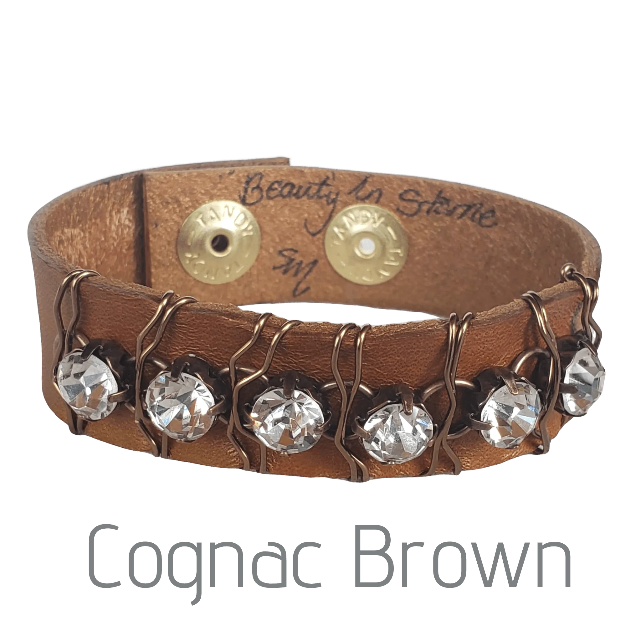 10 Colors Rhinestone Leather Cuff