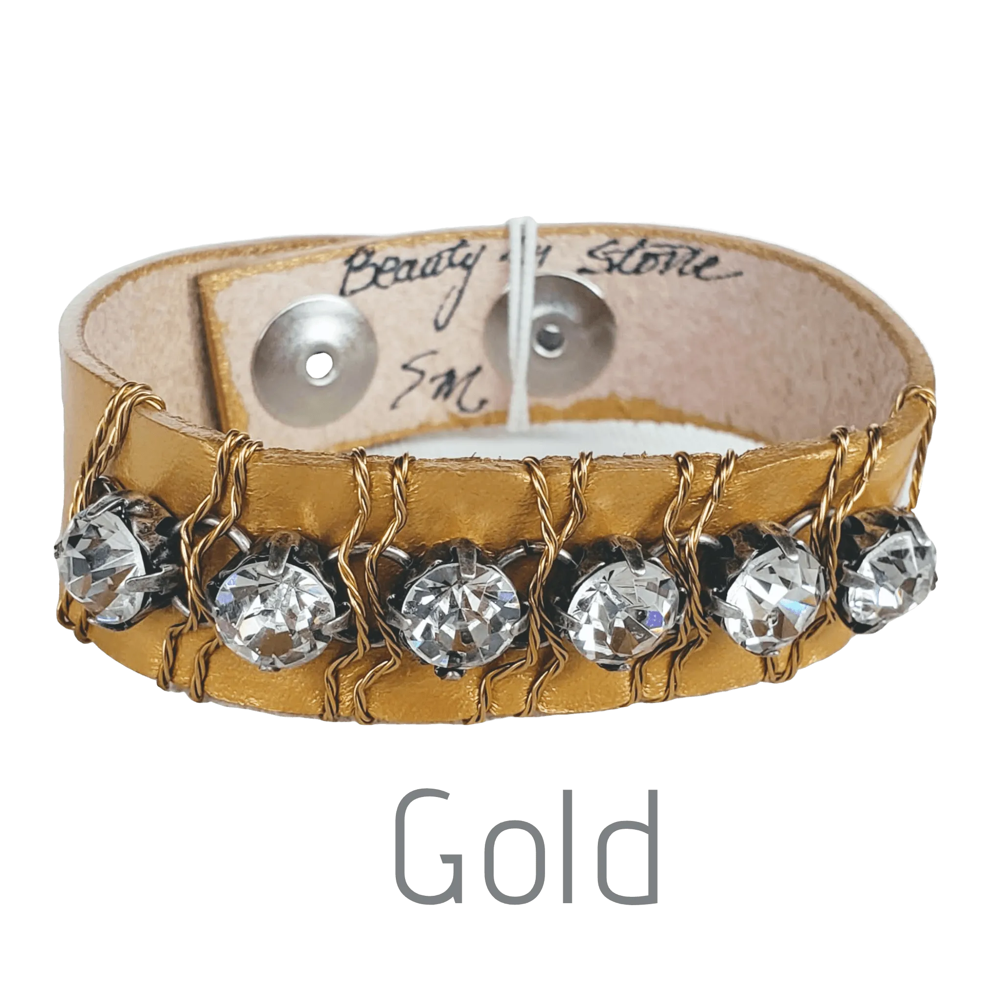 10 Colors Rhinestone Leather Cuff