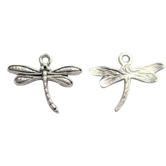 10 Pcs Tibetan Silver Dragonfly Insect 15X18mm Charms Pendants