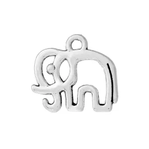 10 Pcs Tibetan Silver ELEPHANT HOLLOW 16mm x 15mm Charms Pendants, Lead & Nickel Free Metal Charms Pendants Beads