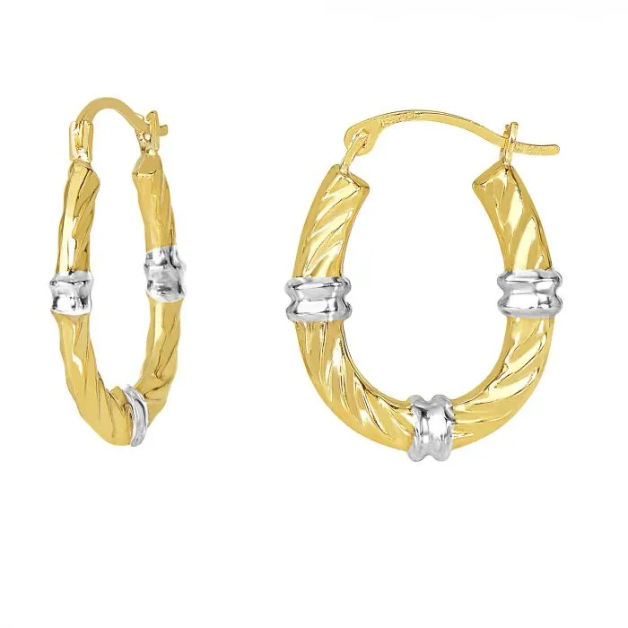 10K Gold Two-Tone Hoop Earring