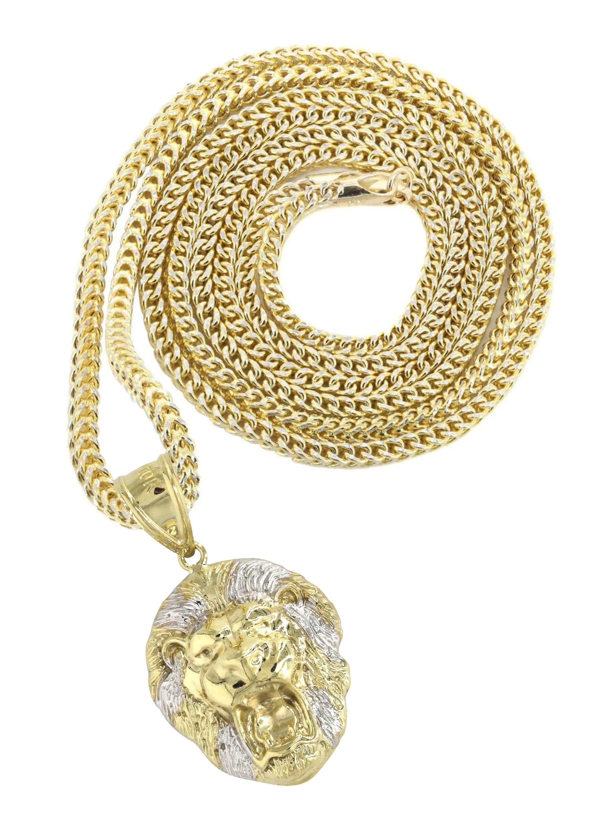 10K Yellow Gold Lion Head Necklace | Appx 13.6 Grams