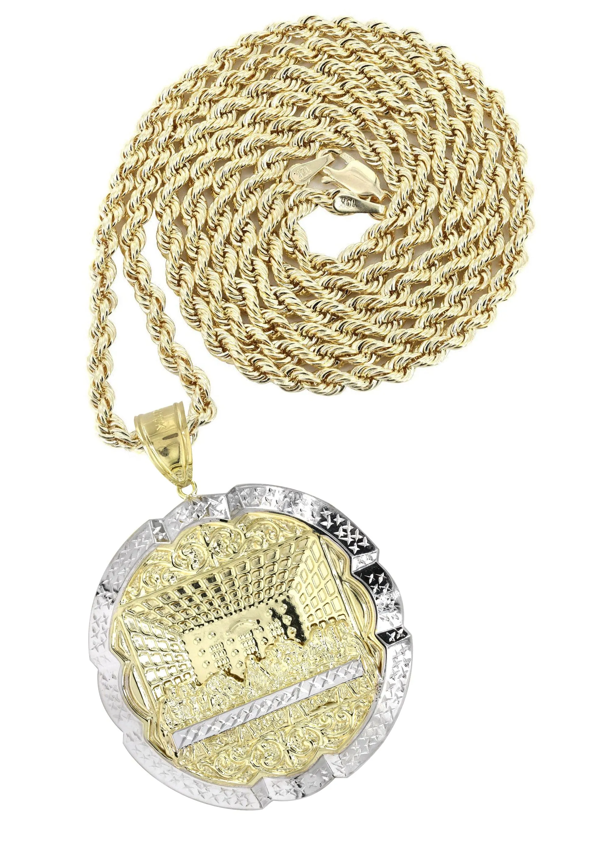 10K Yellow Gold Round Last Supper Necklace | Appx 24 Grams