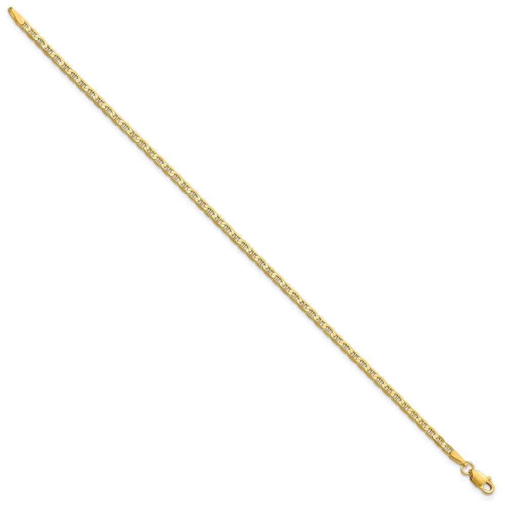 10KT Yellow Gold 8-inch 2.4MM Anchor Link Bracelet