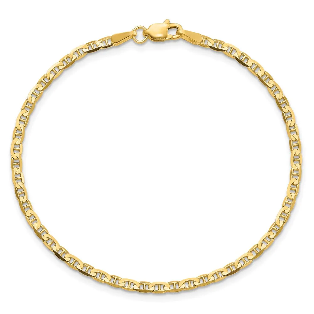 10KT Yellow Gold 8-inch 2.4MM Anchor Link Bracelet