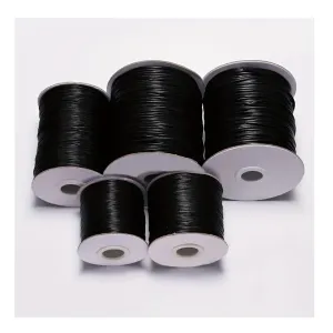 10M 32.8ft Waxed Cord Rope - Perfect For Jewelry Making & DIY Bracelets - 0.5/0.8/1.0/1.5/2mm Black PU Leather Thread String