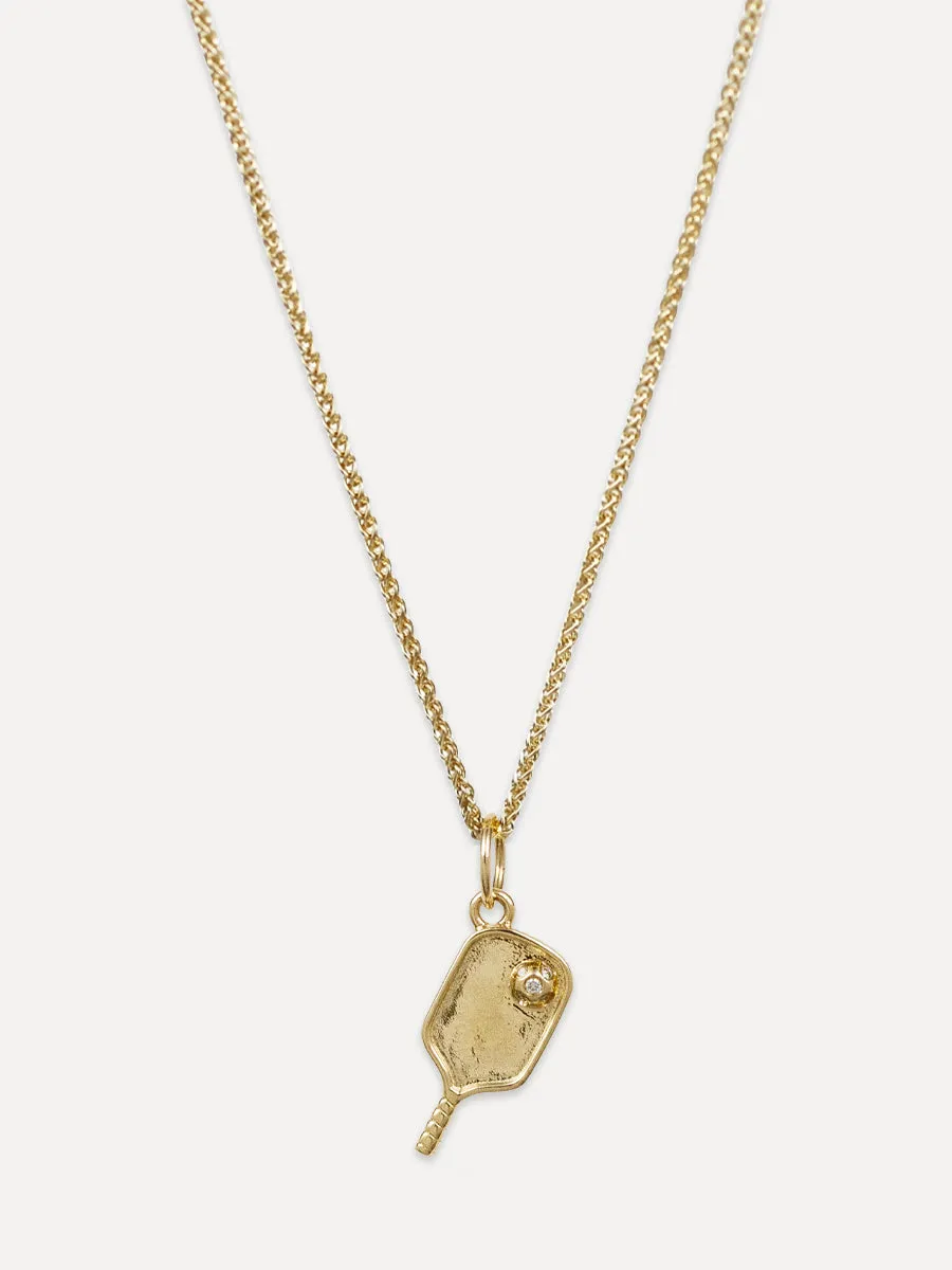 14K Diamond Paddle Charm