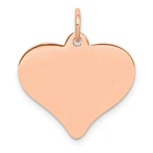 14K Rose Gold Polished Finish Heart Shaped Disc Pendant