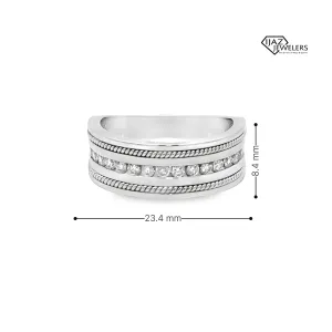 14K White Gold 0.50 CTW Diamond Men's Wedding Band