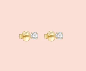 18K gold plated Sparkle Gem stud earrings