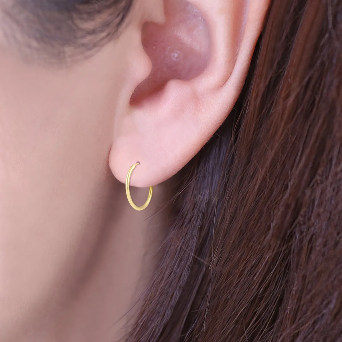 18Mm Endless Hoop Earring 14K Yellow Gold