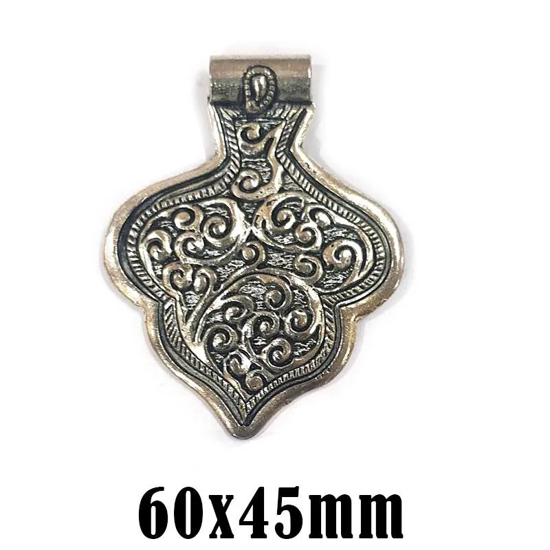 2 Pcs Pack German Silver Pendant Size About 60x45mm