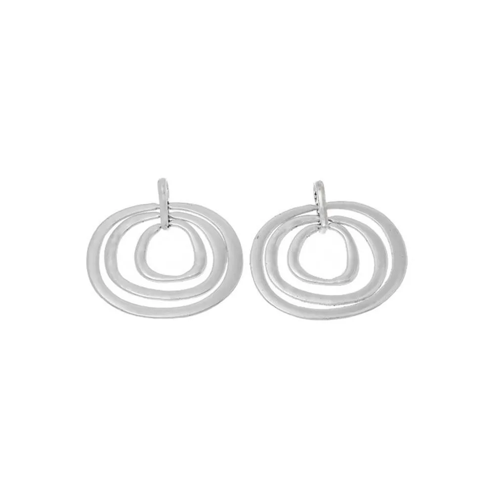 2 Pcs Tibetan Silver CIRCLES 60mm x 56mm Charms Pendants, Lead & Nickel Free Metal Charms Pendants Beads