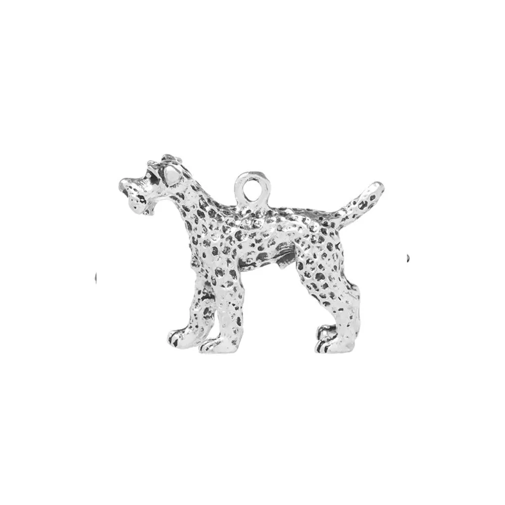 2 Pcs Tibetan Silver STANDING DOG 36mm x 26mm Charms Pendants, Lead & Nickel Free Metal Charms Pendants Beads