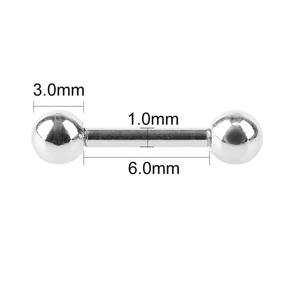 2 Pieces 316L Stainless Steel Barbell 18G Labret Ring Ear Nail Rings Tongue Nipple Bar Ring Barbell Earring Body Piercing