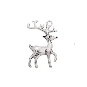 5 Pcs Tibetan Silver CHRISTMAS REINDEER 36mm x 23mm Charms Pendants, Lead & Nickel Free Metal Charms Pendants Beads