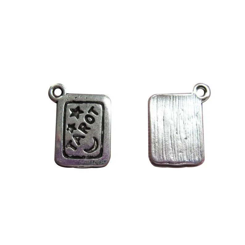 5 Pcs Tibetan Silver Tarot Card Divinity Spiritualism Occult 18mm x 14mm Charms Pendants