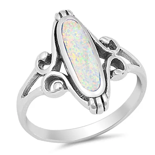 925 Sterling Silver Ring With Opal, Onyx, Turquoise or Abalone Shell