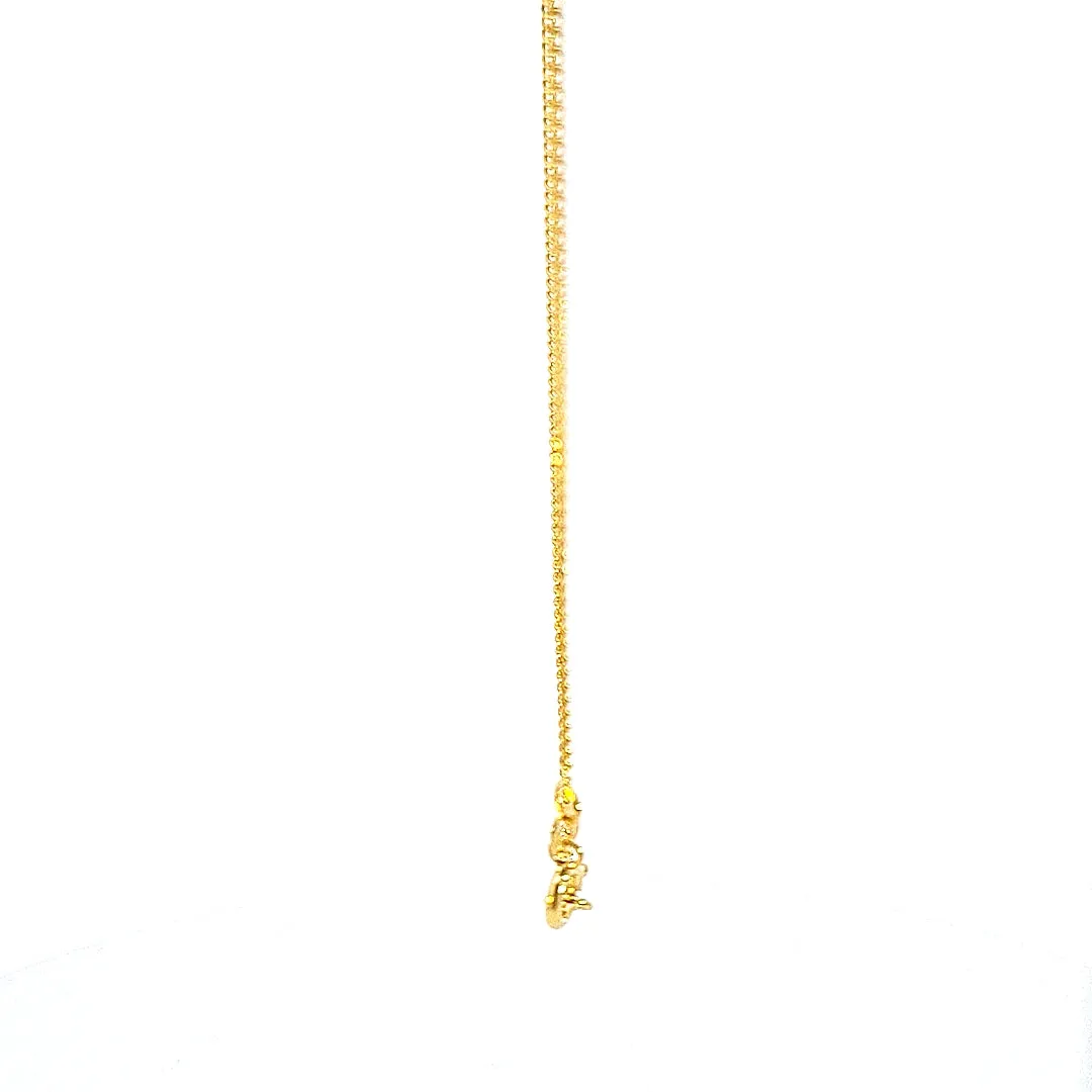 9ct gold diamond cut curb chain,18"/46cm 36579