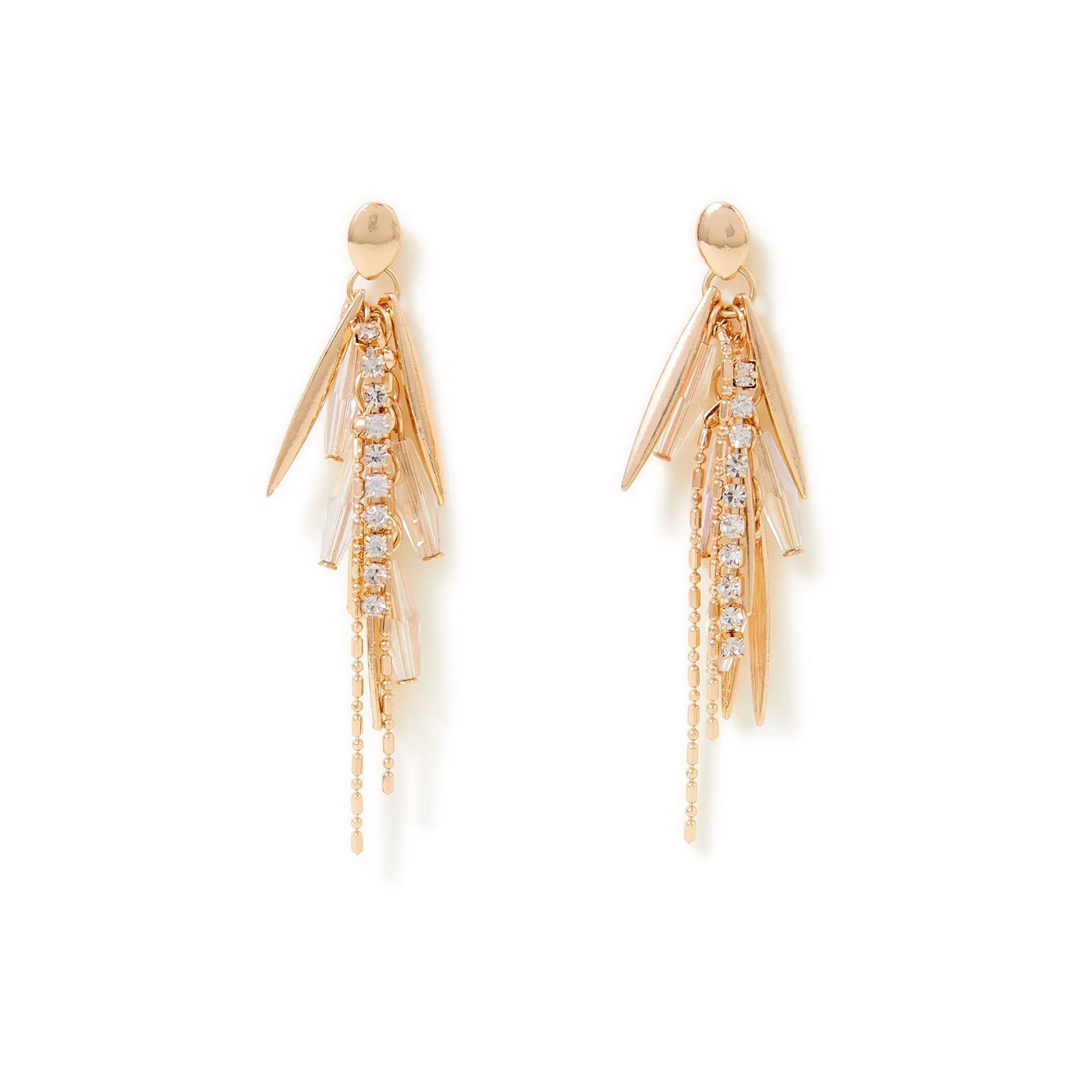 Accessorize London Women's Mixed Tassel Leaf Drop Earrings