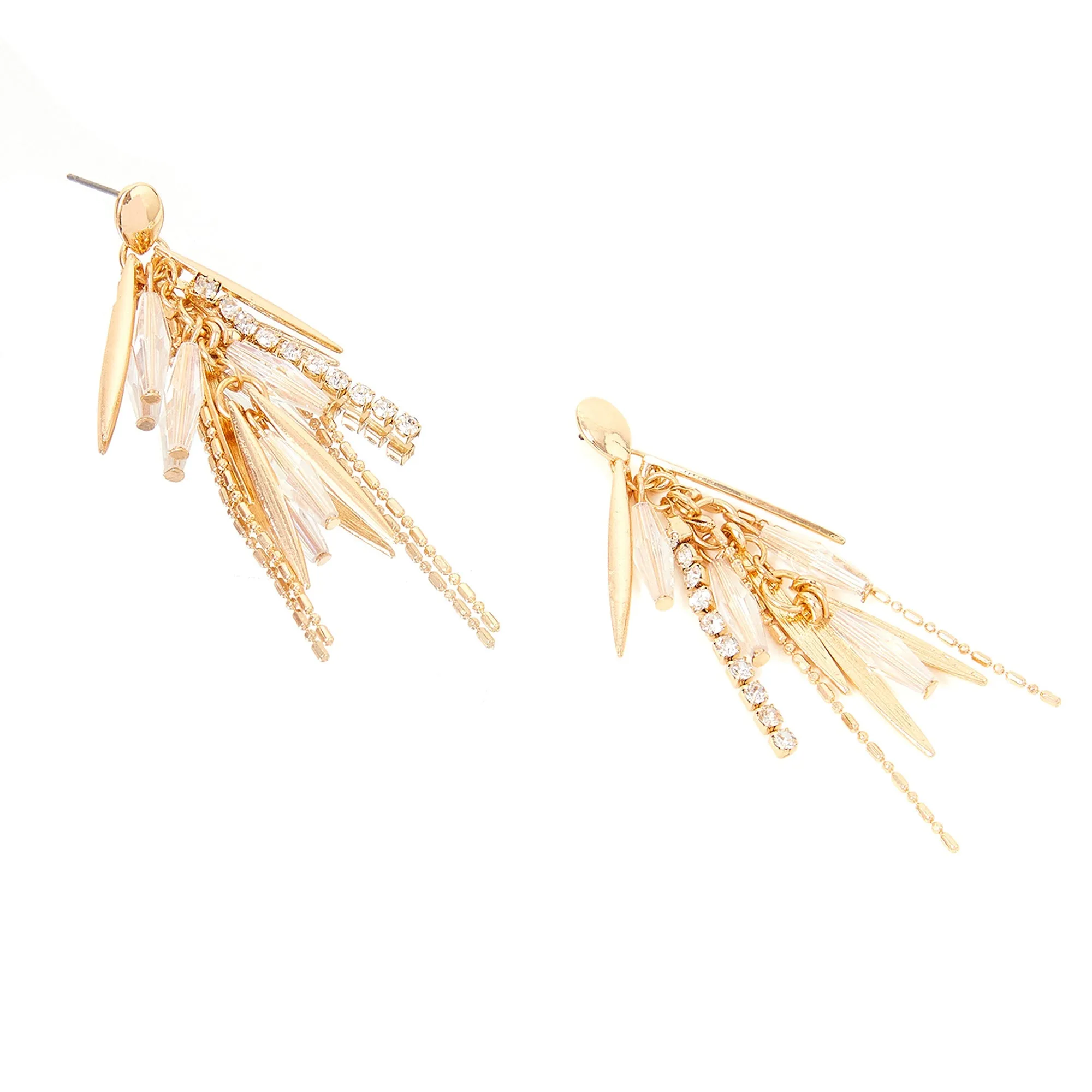 Accessorize London Women's Mixed Tassel Leaf Drop Earrings