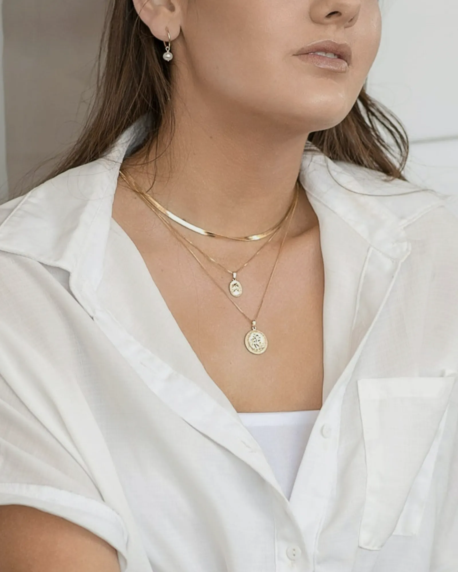 Agnes Herringbone Gold Necklace