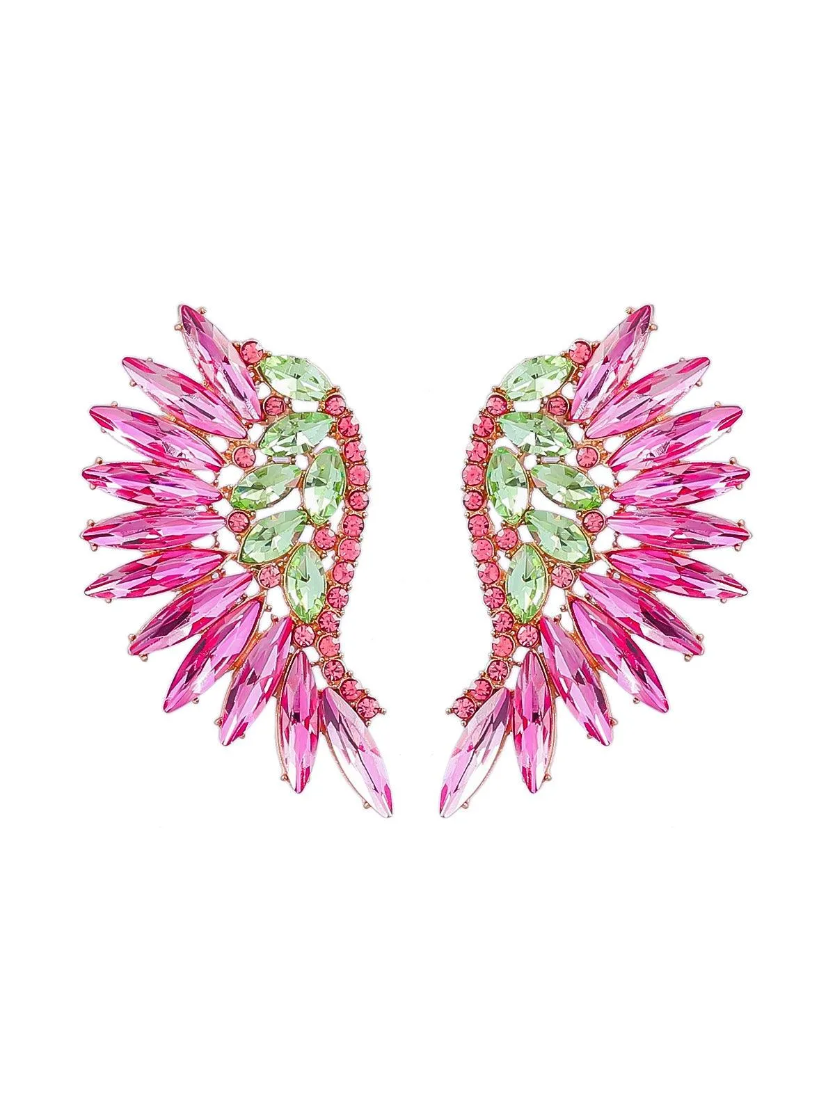 Alegria Pink Rainbow Rhinestone Earrings