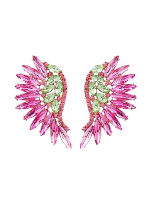 Alegria Pink Rainbow Rhinestone Earrings