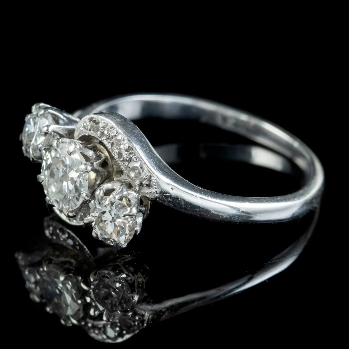 Antique Edwardian Diamond Trilogy Twist Ring Circa 1910