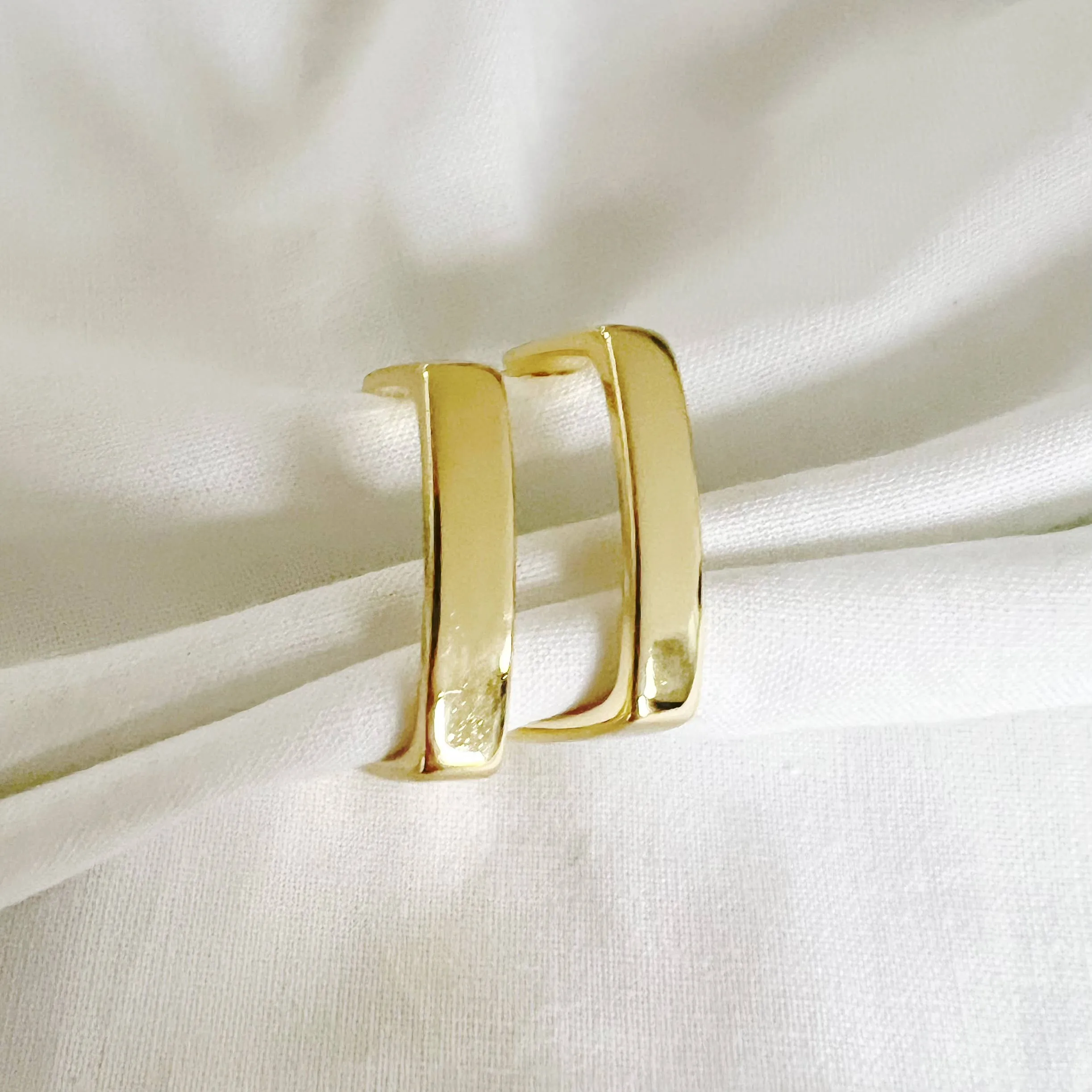 Aries Geometric Square Gold Filled Hoop Earrings