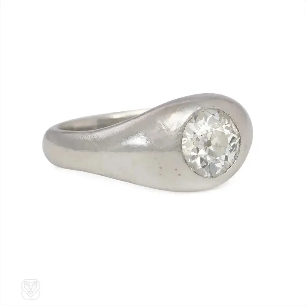 Art Deco diamond and platinum gypsy ring