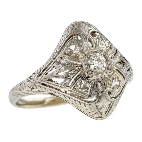 Art Deco Filigree Diamond Ring