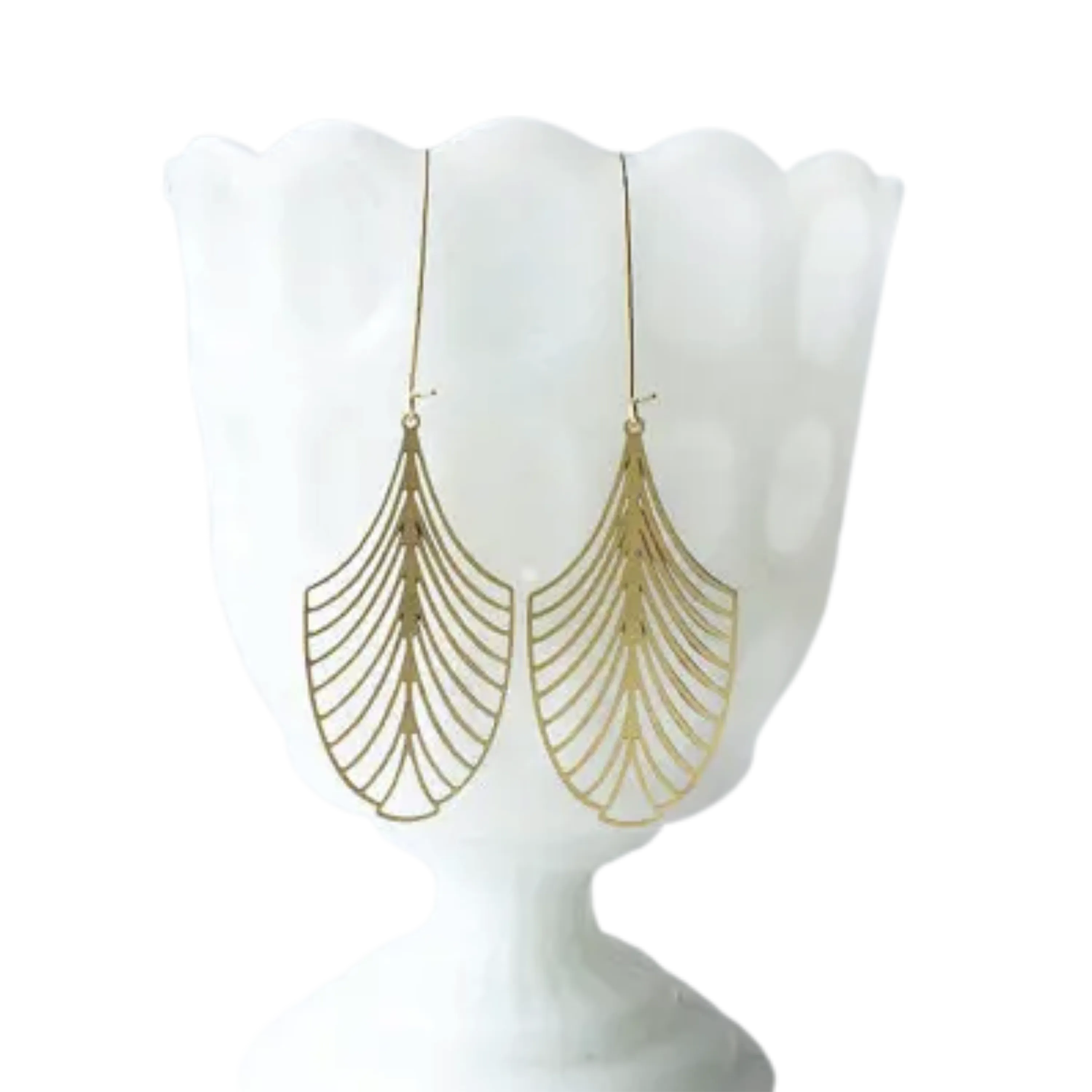 Art Deco Leaf Earrings