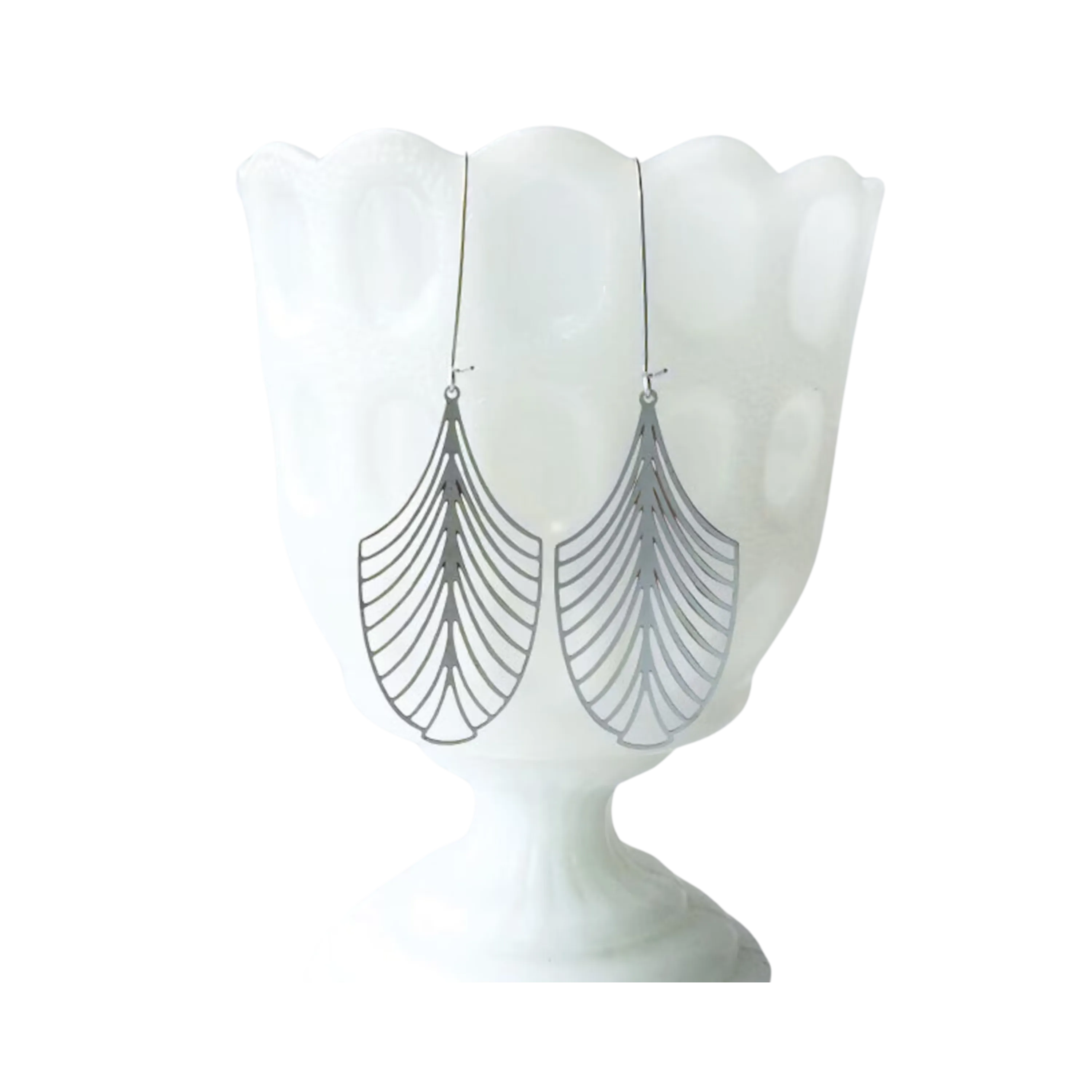 Art Deco Leaf Earrings