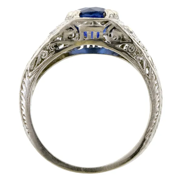 Art Deco Sapphire and Diamond Ring, 1.66ct