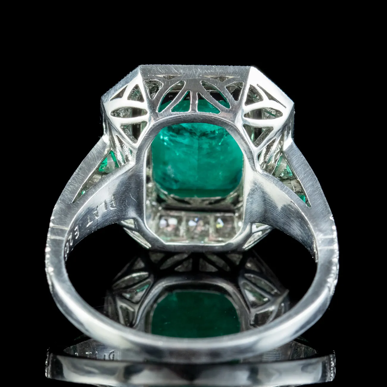 Art Deco Style Emerald Diamond Ring 2.25ct Of Emerald