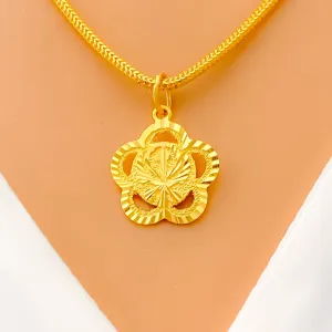 Beautiful Floral 22k Gold Khanda Pendant