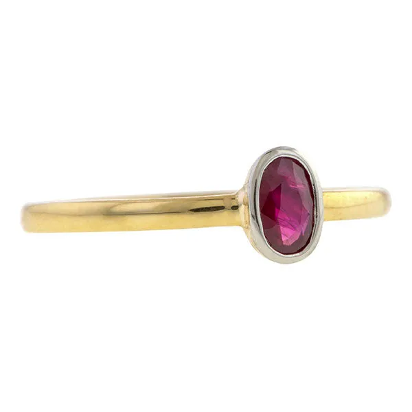 Bezel Set Ruby Ring, 0.33ct., Heirloom by Doyle & Doyle