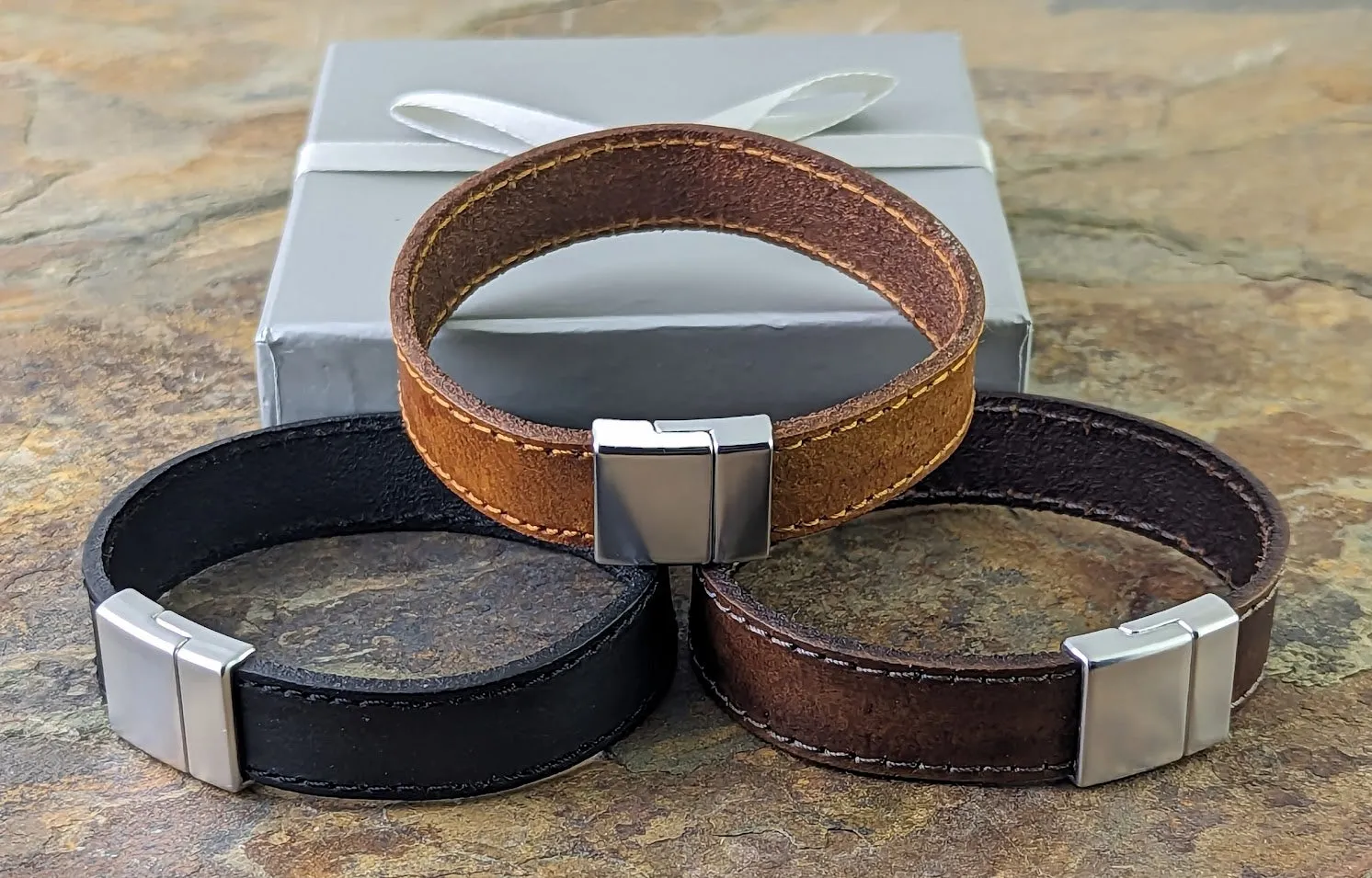 Black Brown & Dark Brown leather Bracelet