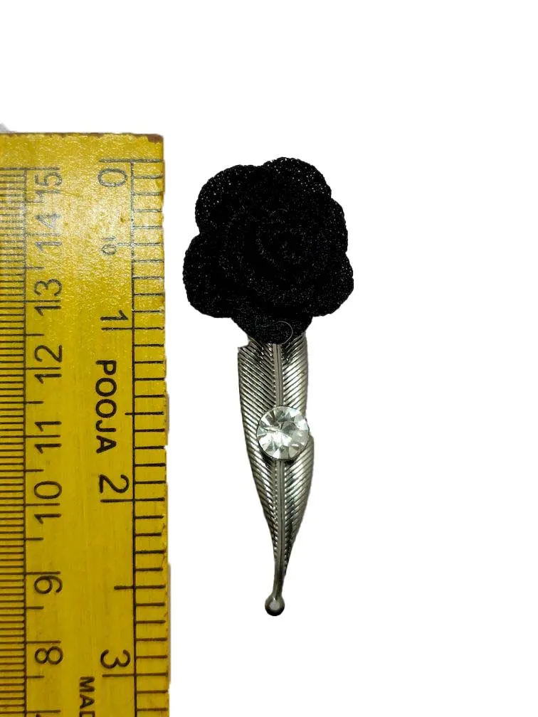 Black Flower Brooch