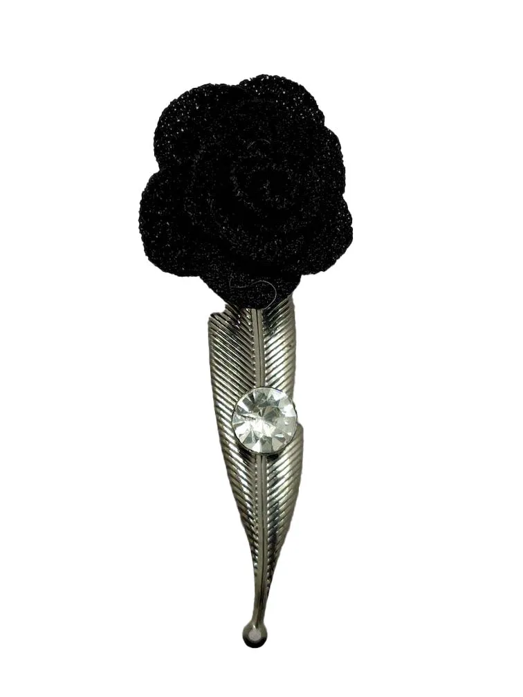 Black Flower Brooch