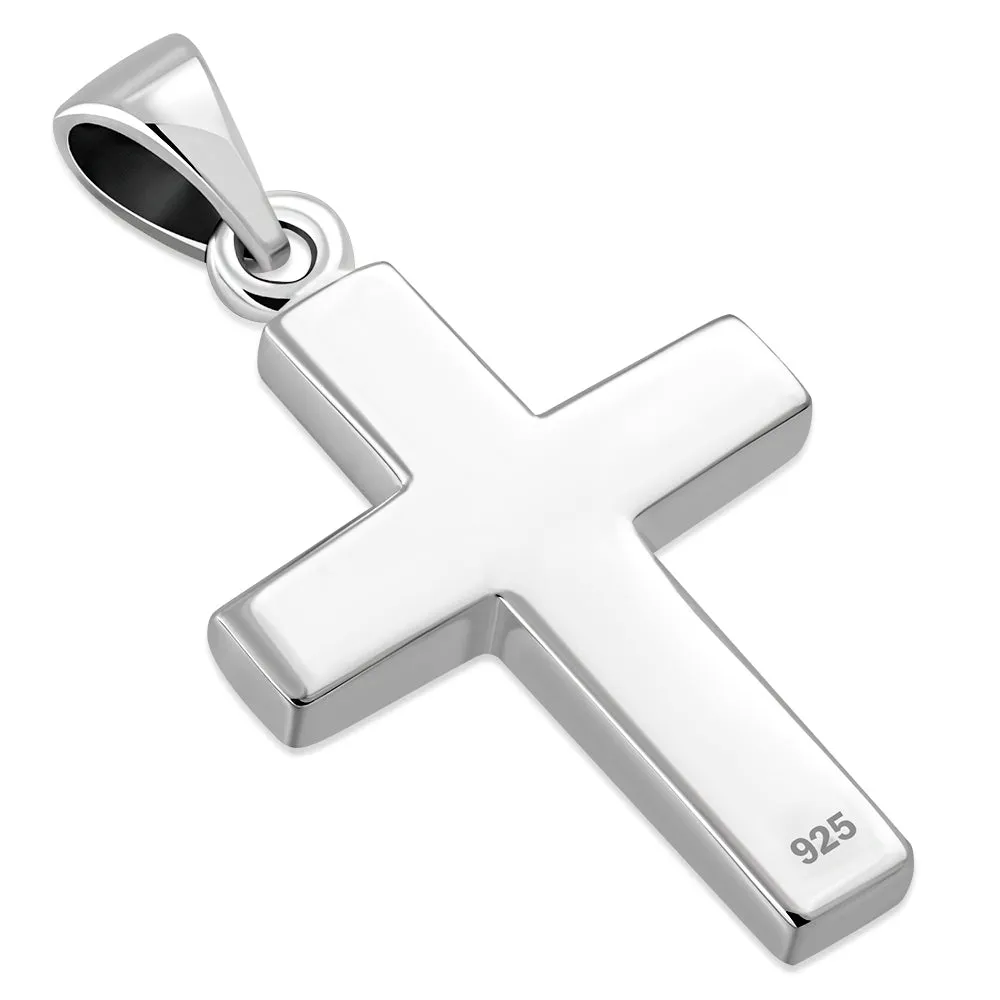 Black Onyx Cross Sterling Silver Pendant