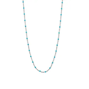 Blue Enamel Satellite Chain - Sterling Silver