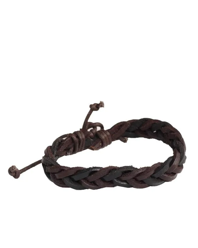 Braided Adjustable Leather Brown Bracelets