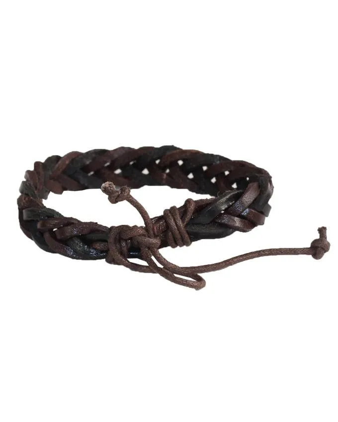 Braided Adjustable Leather Brown Bracelets