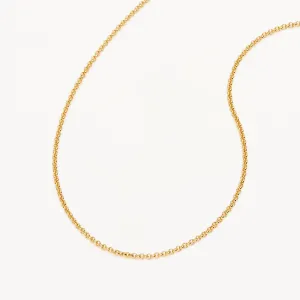 By Charlotte 19" 2mm Belcher Chain Necklace, Gold or Silver